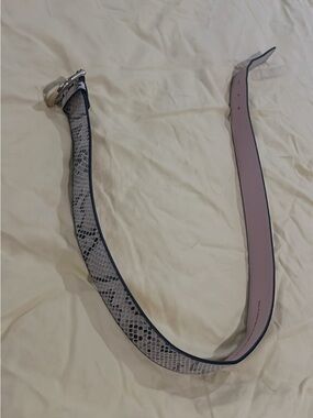 H&M Snake-Print Belt with Silver Buckle